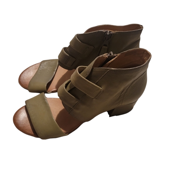 Miz Mooz Leather Heeled Sandals Brennan Midnight Shoes Sz 41 US 9.5-10 Green - Picture 6 of 8